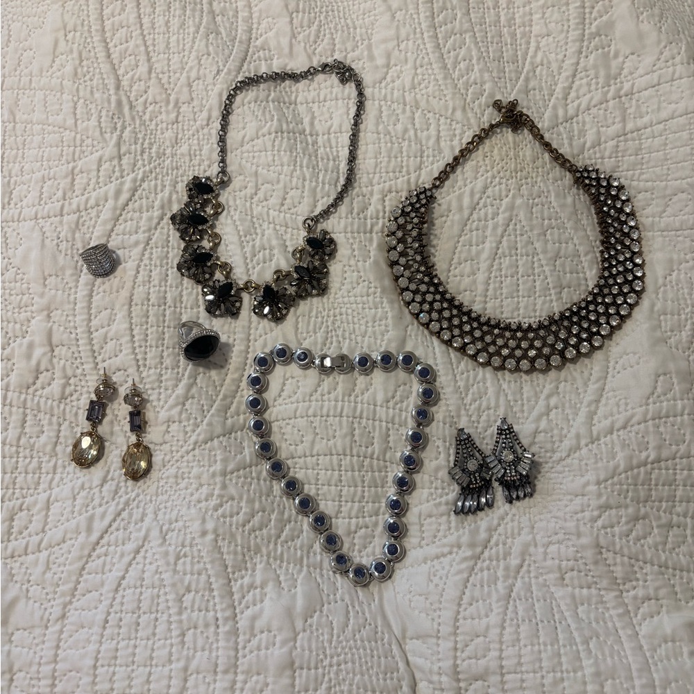 Elegant Silver and Black Jewelry Set